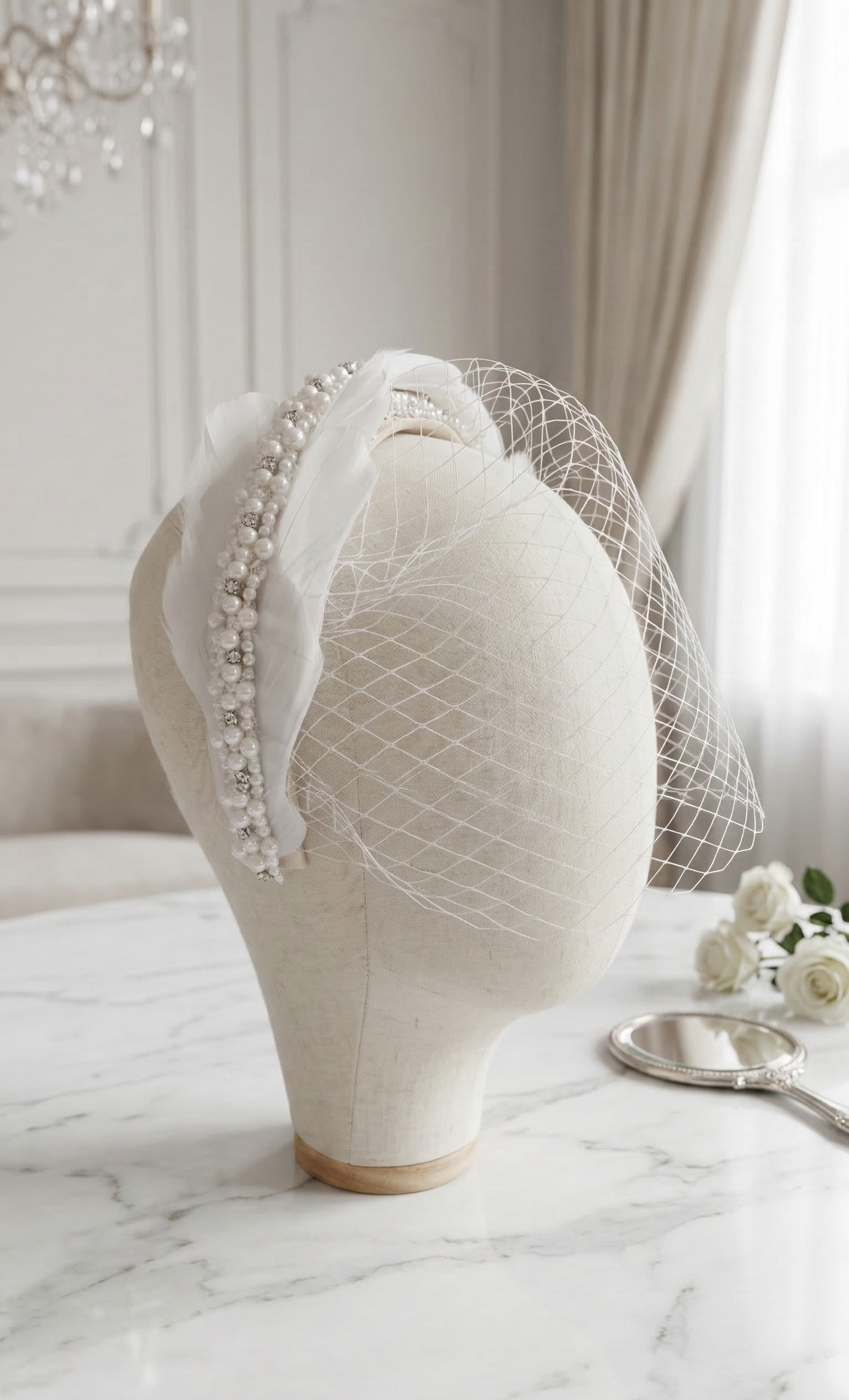 Diadema con velo Sofía