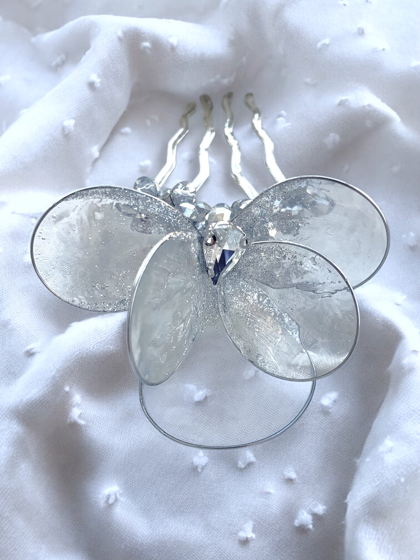 Peineta nupcial "Orquídea plateada"