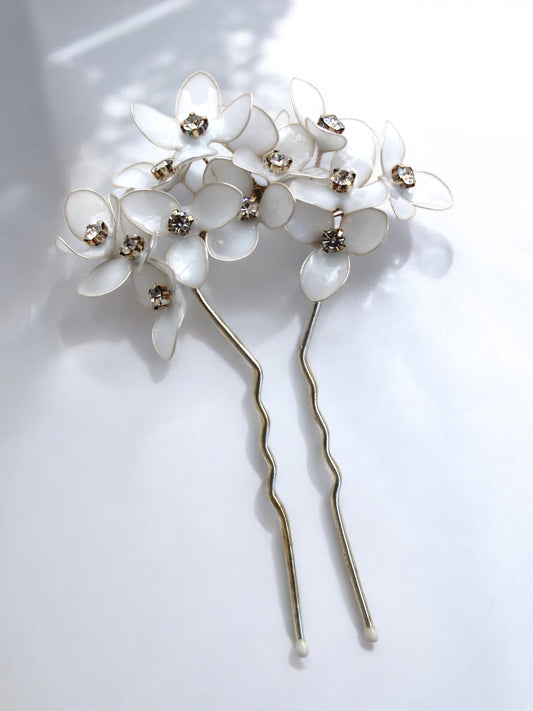 Resin and Crystal Flower Headpiece