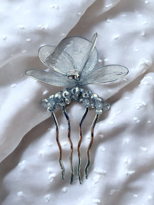 Bridal Comb "Silver Orchid"