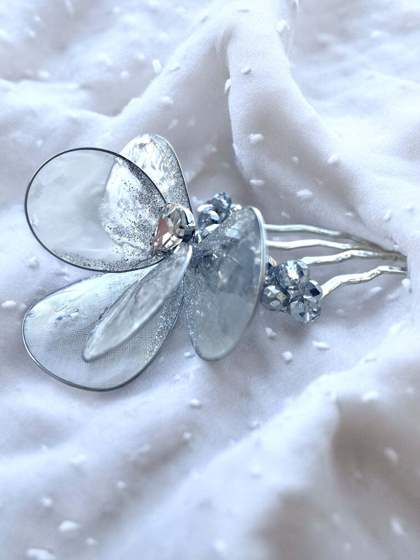 Peineta nupcial "Orquídea plateada"