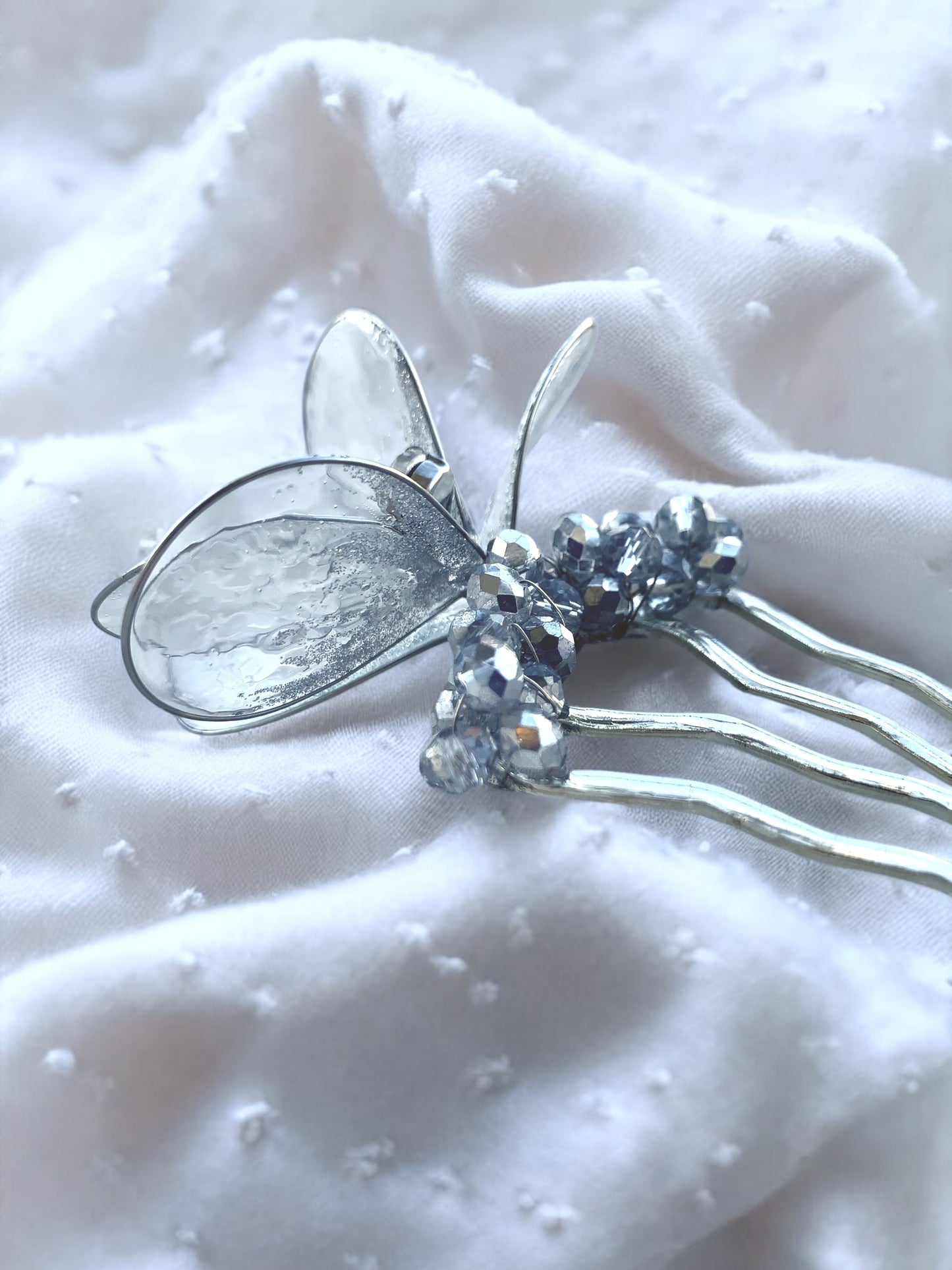 Peineta nupcial "Orquídea plateada"