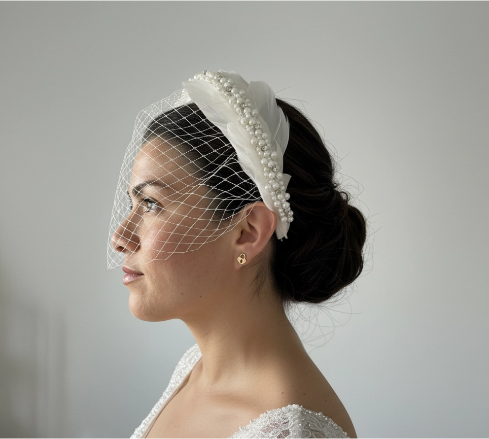 Diadema con velo Sofía